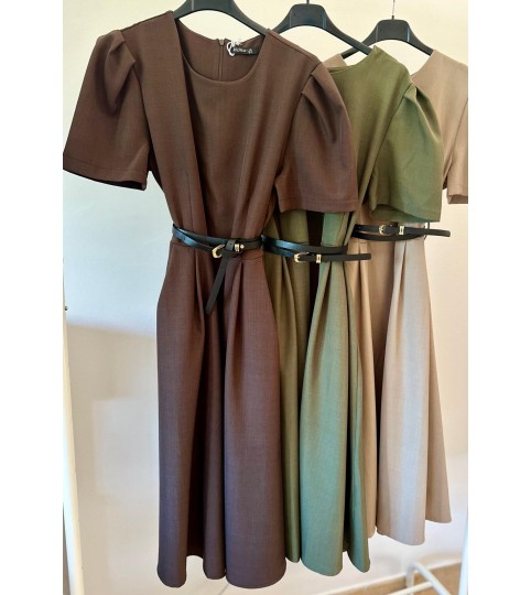 VESTIDO MIDI CON CINTURON