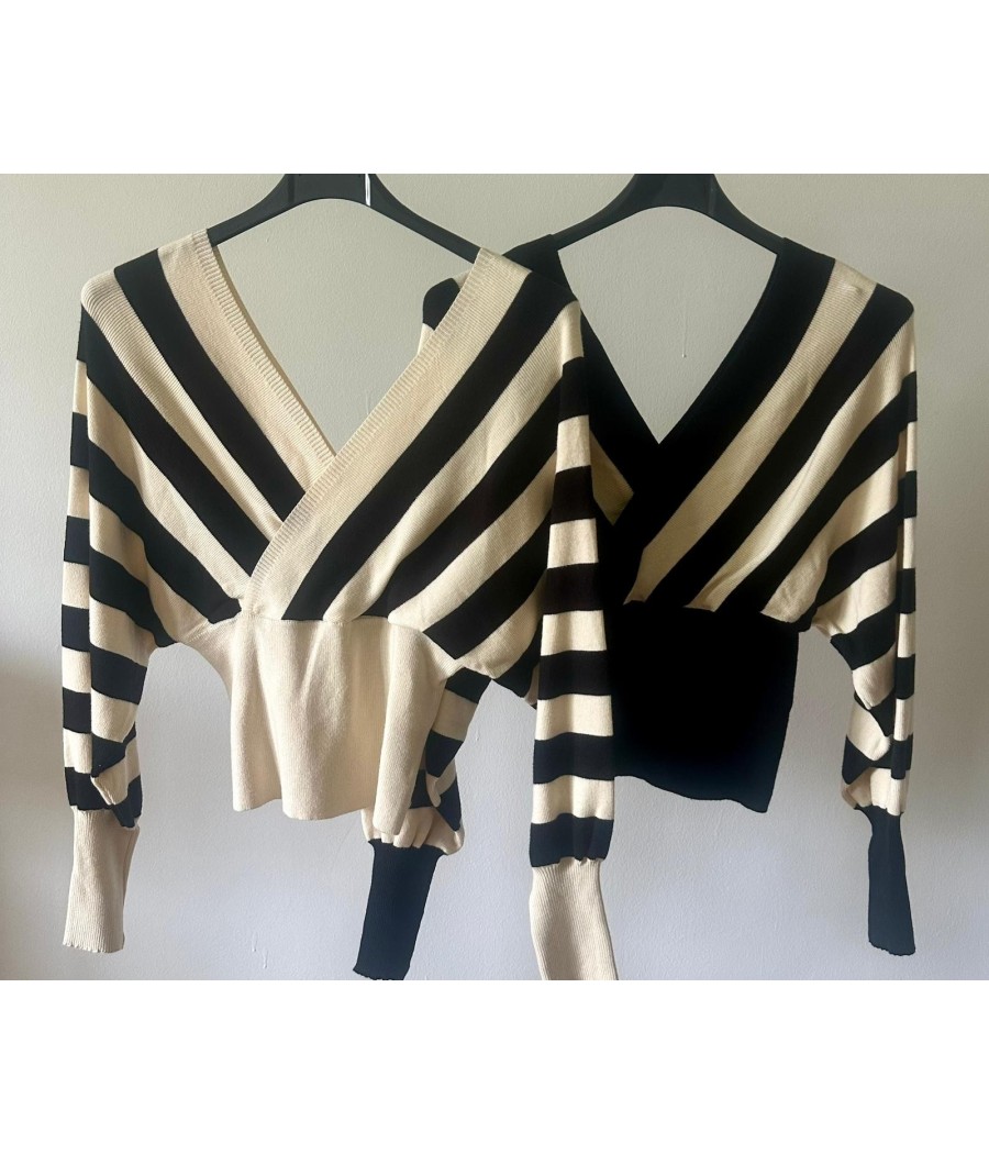 JERSEY DE PUNTO ESCOTE CRUZADO