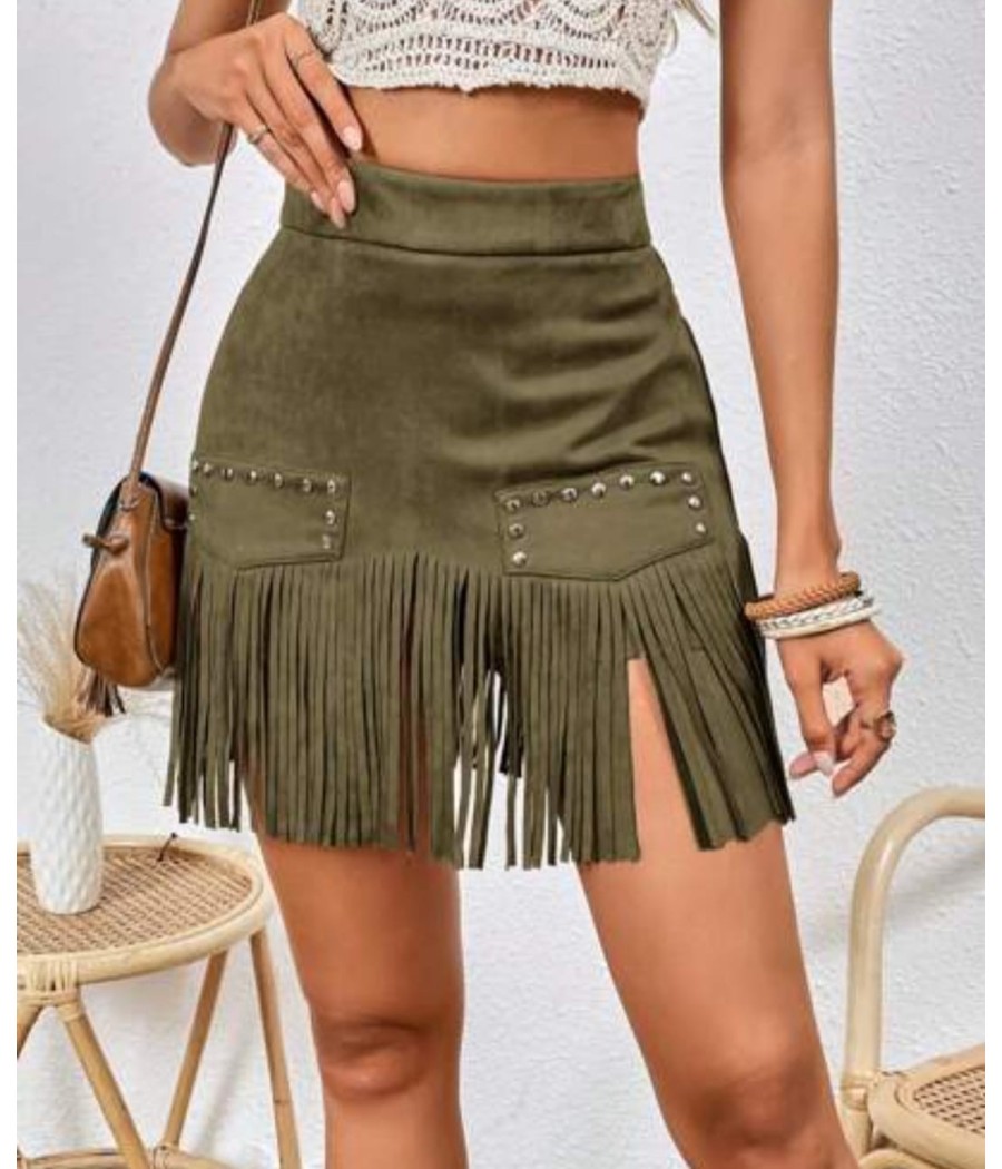 FALDA PANTALON CON FLECOS