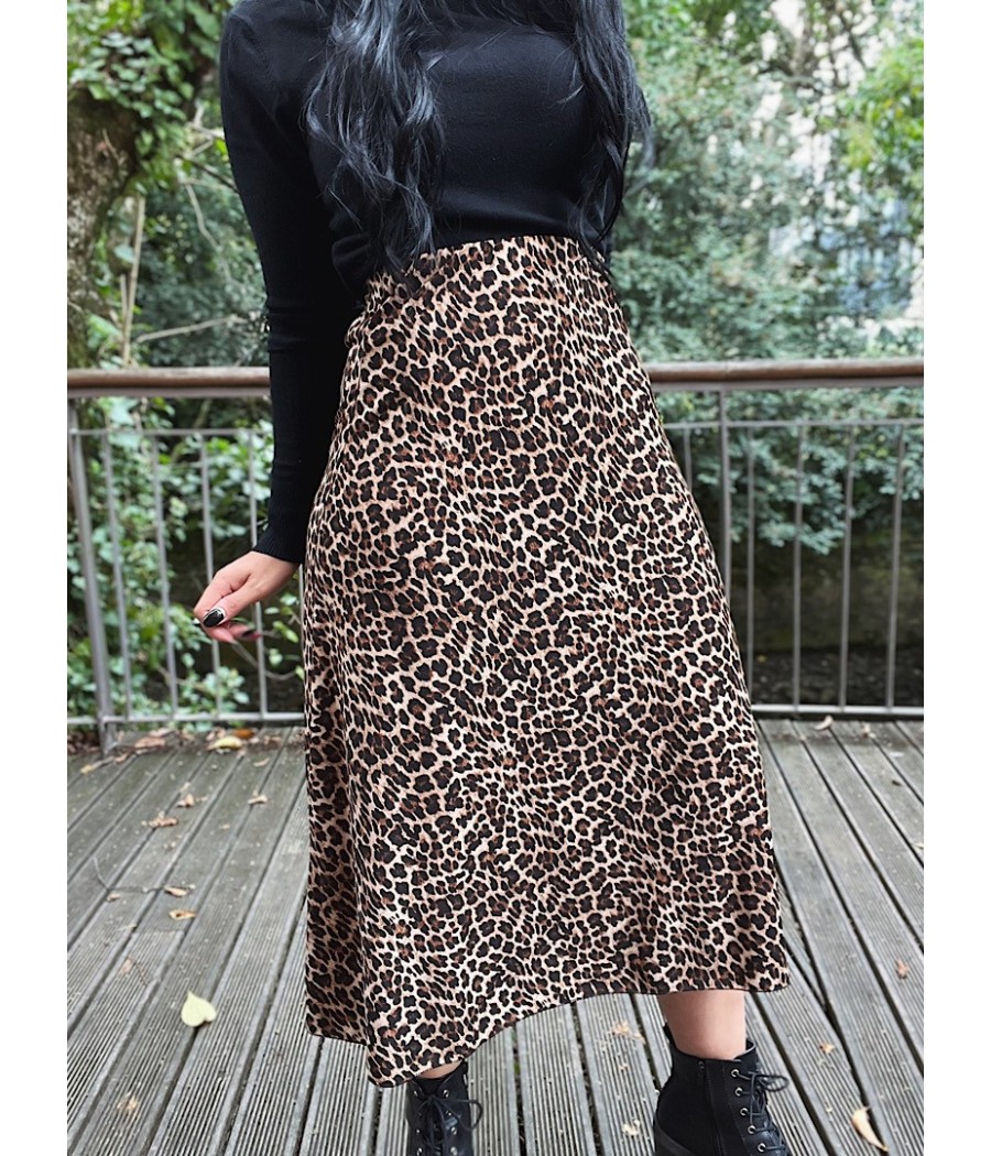 FALDA MIDI ANIMAL PRINT