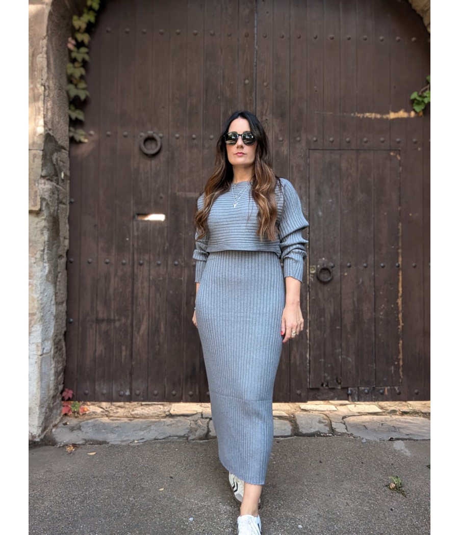 CONJUNTO VESTIDO Y JERSEY