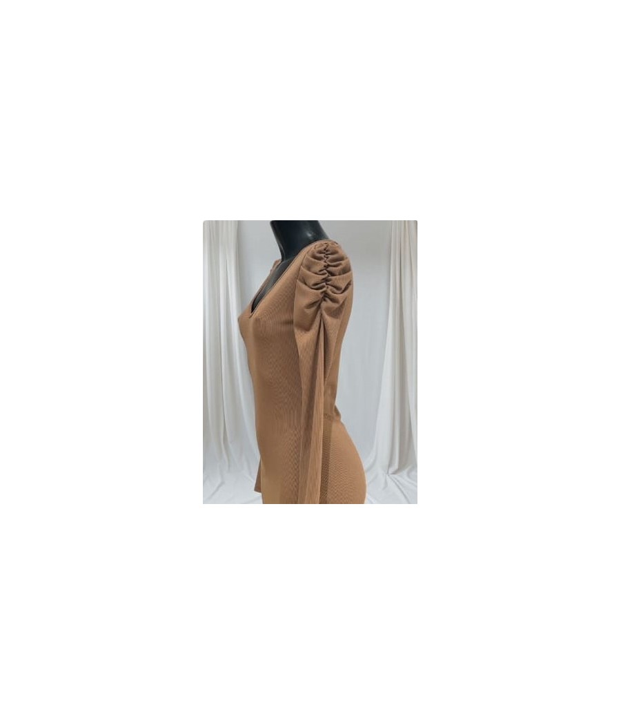 VESTIDO MANGA FRUNCIDA