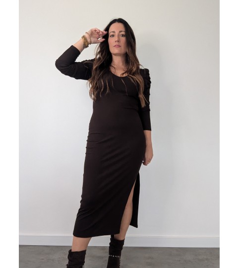 VESTIDO MANGA FRUNCIDA