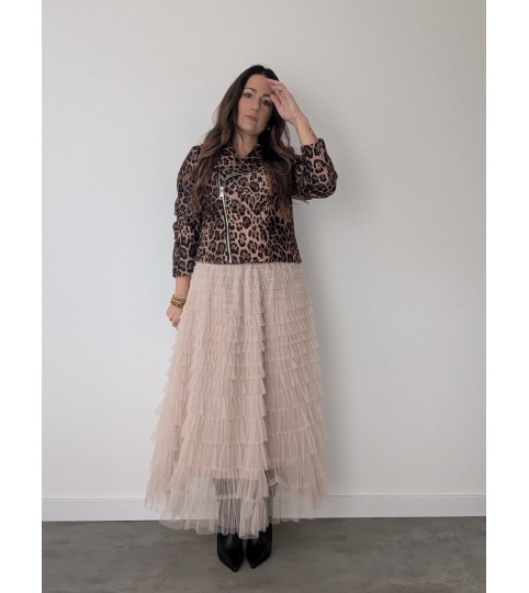 FALDA TUL CON VOLANTES