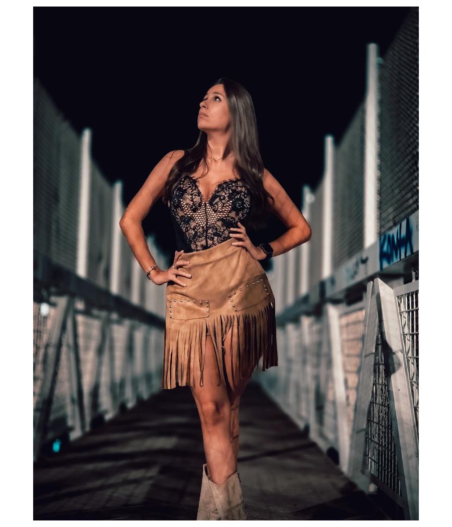 FALDA PANTALON CON FLECOS