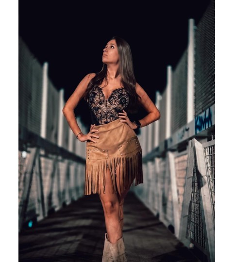 FALDA PANTALON CON FLECOS