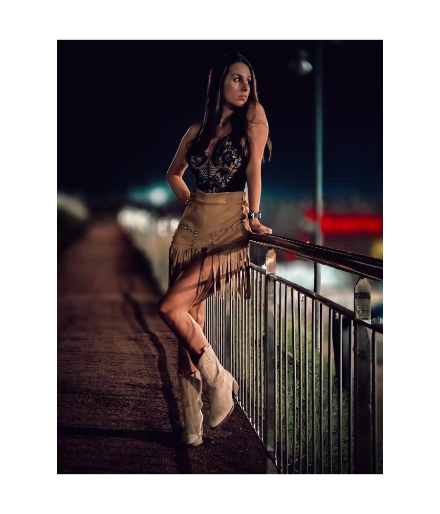 FALDA PANTALON CON FLECOS