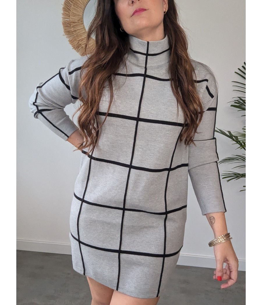 VESTIDO CUADROS OVERSIZE