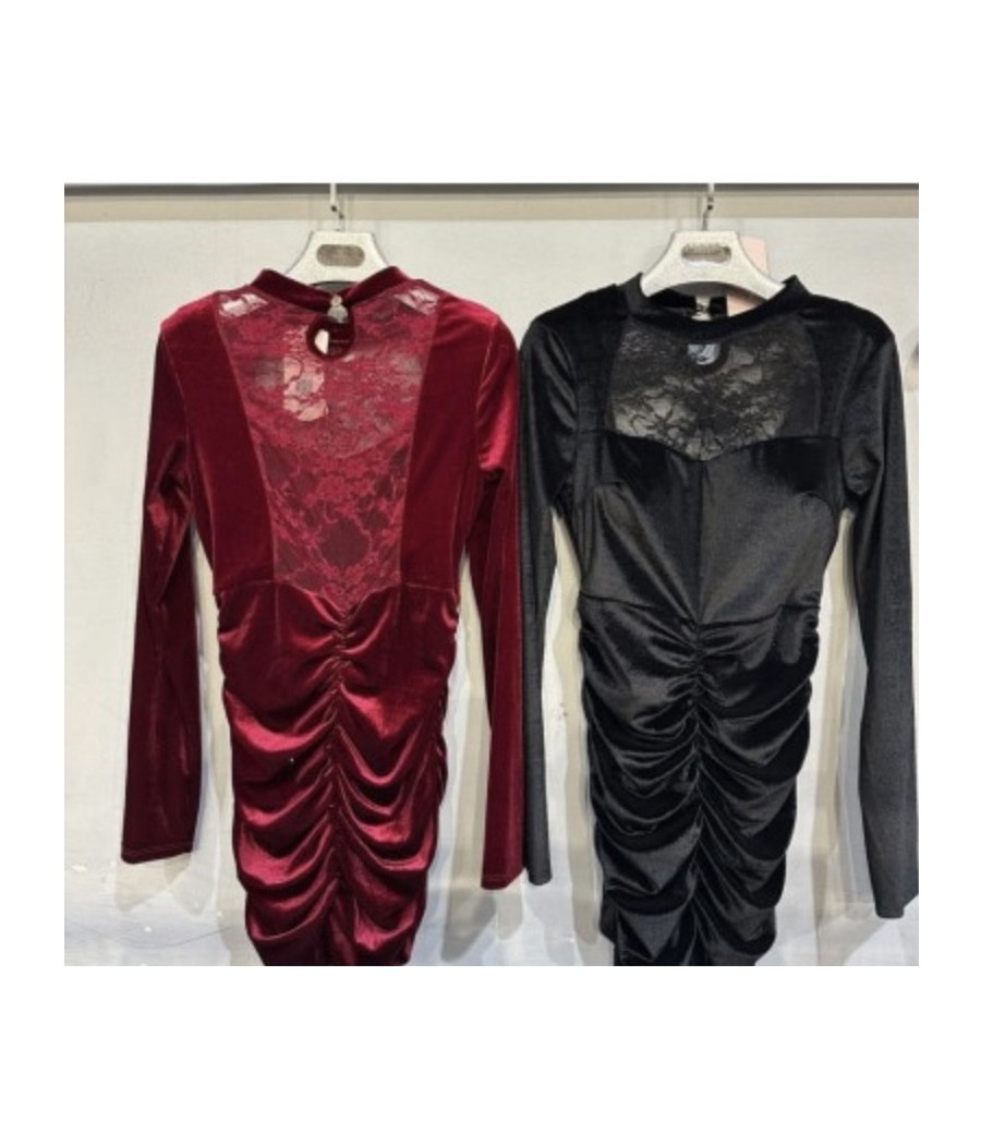 VESTIDO TERCIOPELO CON ENCAJE