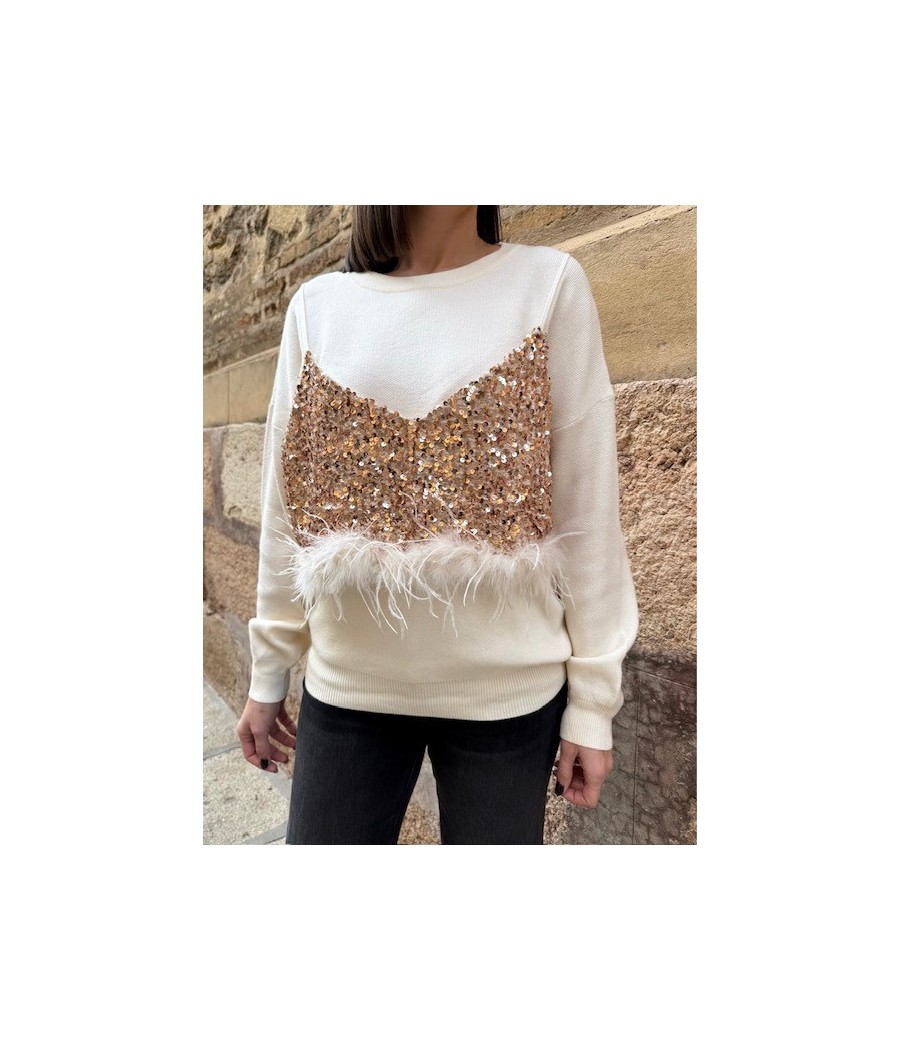 JERSEY CON TOP LENTEJUELAS JERSEY CON TOP LENTEJUELAS